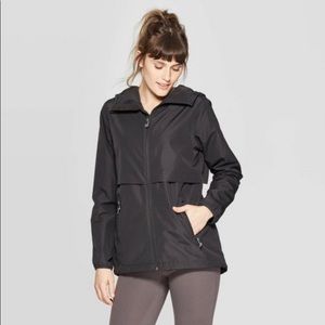 Champion Black Small Windbreaker jacket waterproof shell zip up hooded